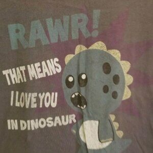 Forever 21 junior's RAWR dinosaur graphic cotton short sleeve T-shirt, L